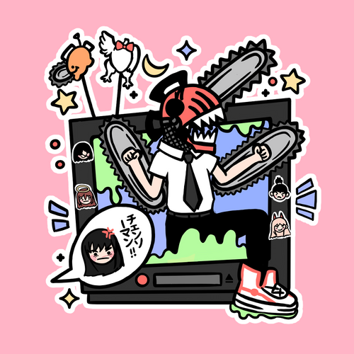 tv chainsaw ♡ sticker